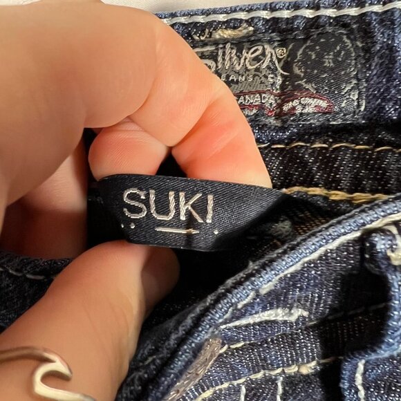 Silver Jeans Womens Suki Low Rise Bootcut Jeans Size 26 Dark Wash Y2K Western - Picture 10 of 16